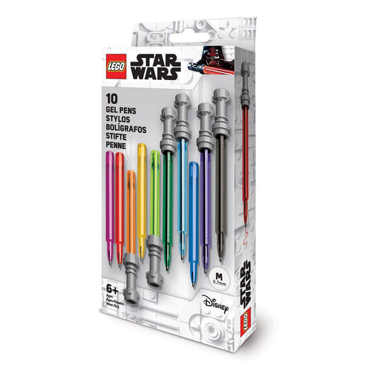 LEGO Star Wars Pack de 10 Bolígrafos de gel Sable de Luz