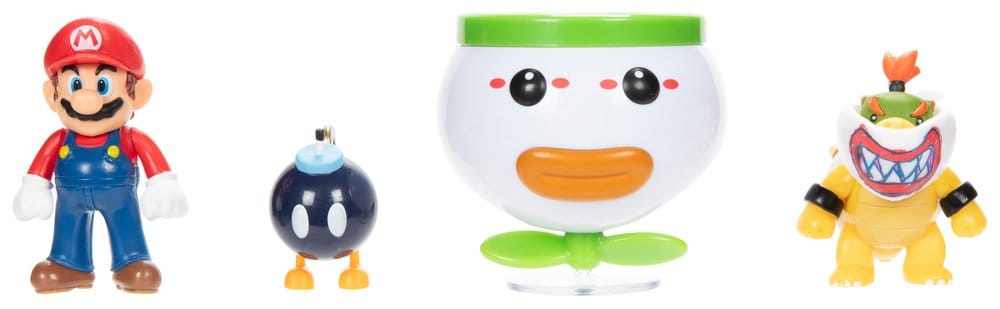 World of Nintendo Pack de 2 Figuras Mario and Bowser Jr. Clown Car 6 cm