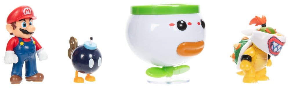 World of Nintendo Pack de 2 Figuras Mario and Bowser Jr. Clown Car 6 cm