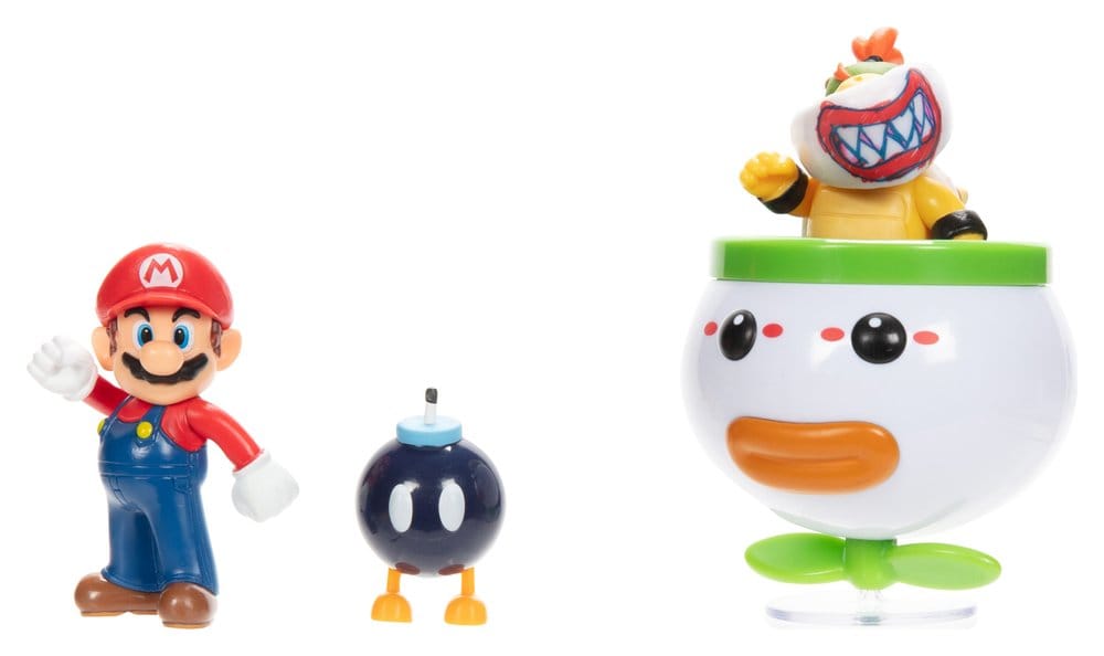 World of Nintendo Pack de 2 Figuras Mario and Bowser Jr. Clown Car 6 cm