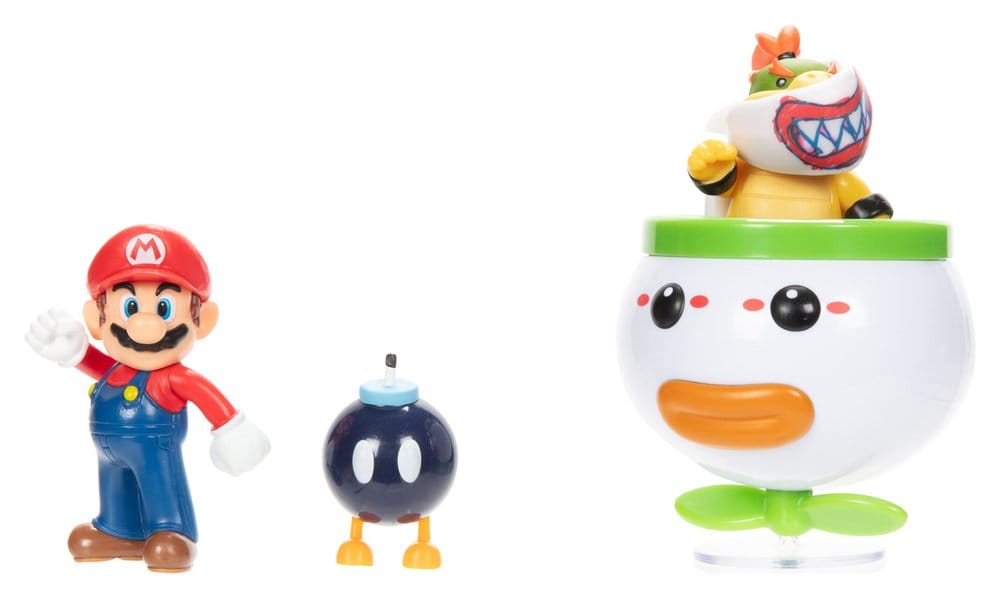 World of Nintendo Pack de 2 Figuras Mario and Bowser Jr. Clown Car 6 cm