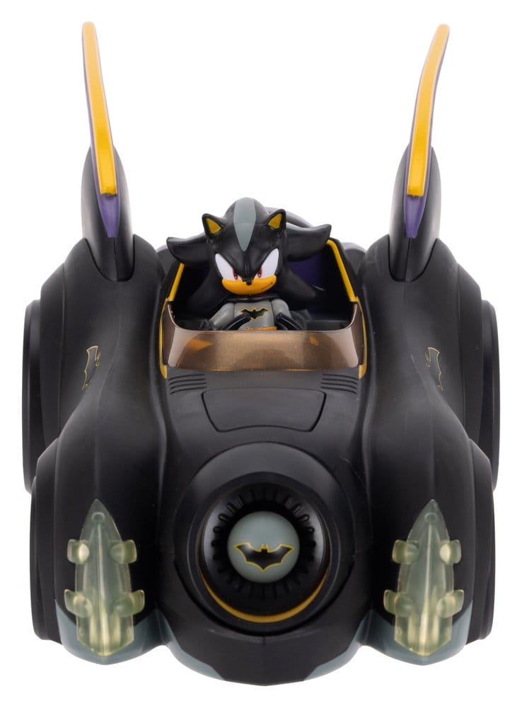DC x Sonic - The Hedgehog Figura con Vehículo Shadow Batman & Batmobile 6 cm