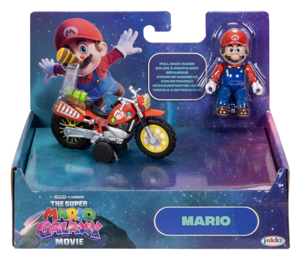 Super Mario Galaxy: la película Figura con Motocicleta de Retroceso Mario 6 cm
