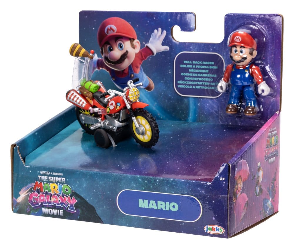 Super Mario Galaxy: la película Figura con Motocicleta de Retroceso Mario 6 cm
