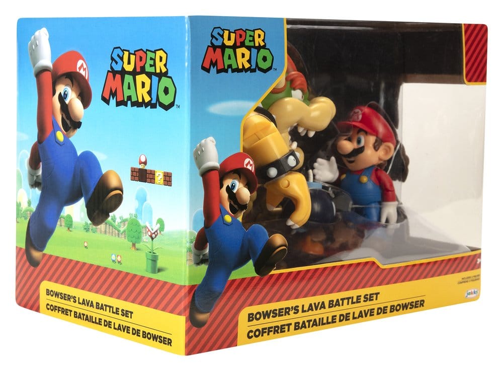 World of Nintendo Pack de 3 Figuras Mario vs. Bowser Lava Battle