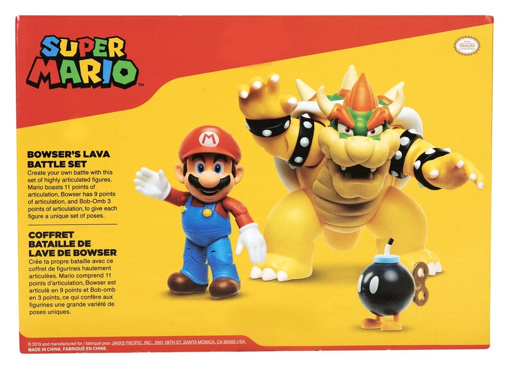World of Nintendo Pack de 3 Figuras Mario vs. Bowser Lava Battle