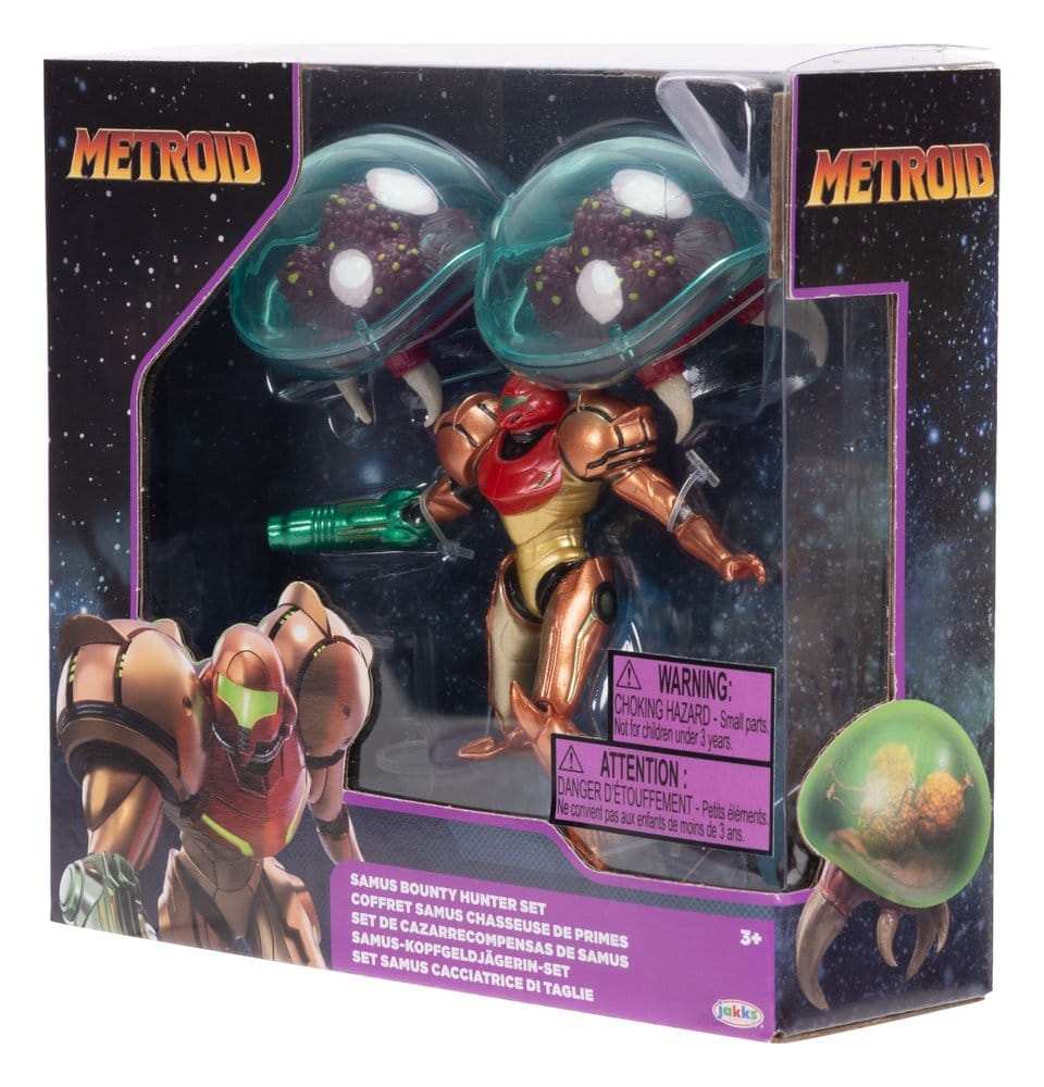 World of Nintendo Pack de 3 Figuras Metroid Samus Bounty Hunter 6 cm