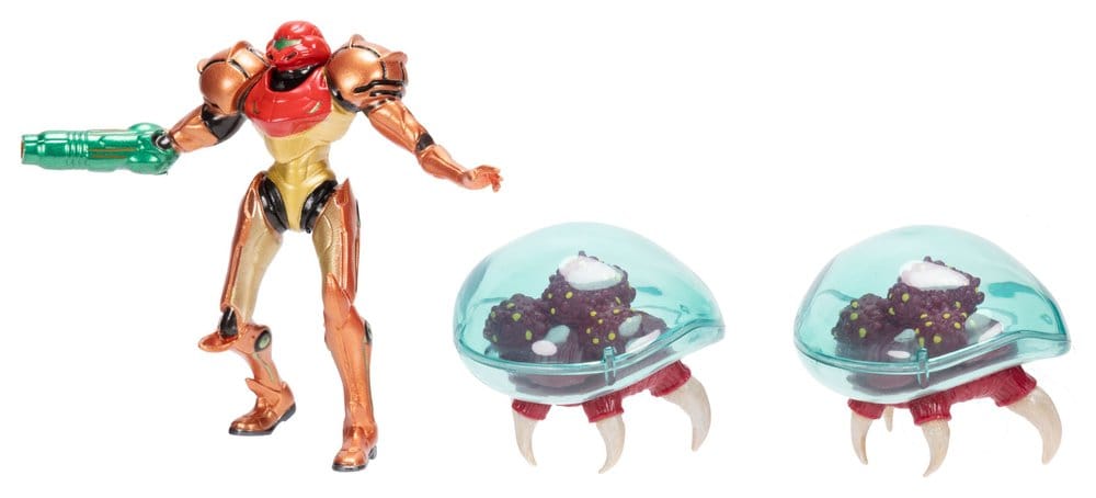 World of Nintendo Pack de 3 Figuras Metroid Samus Bounty Hunter 6 cm
