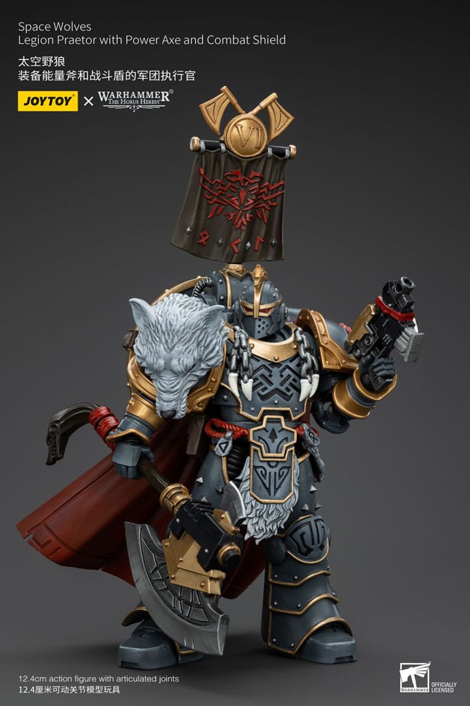 Warhammer The Horus Heresy Figura 1/18 Space Wolves Legion Praetor with Power Axe and Combat Shield 12 cm - Z POP Toys