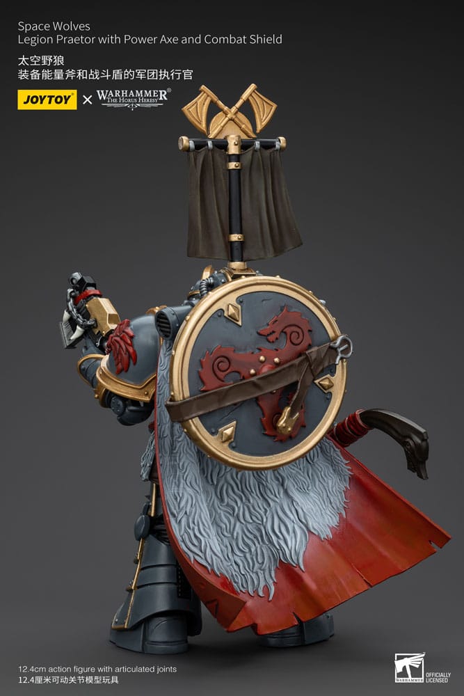 Warhammer The Horus Heresy Figura 1/18 Space Wolves Legion Praetor with Power Axe and Combat Shield 12 cm - Z POP Toys