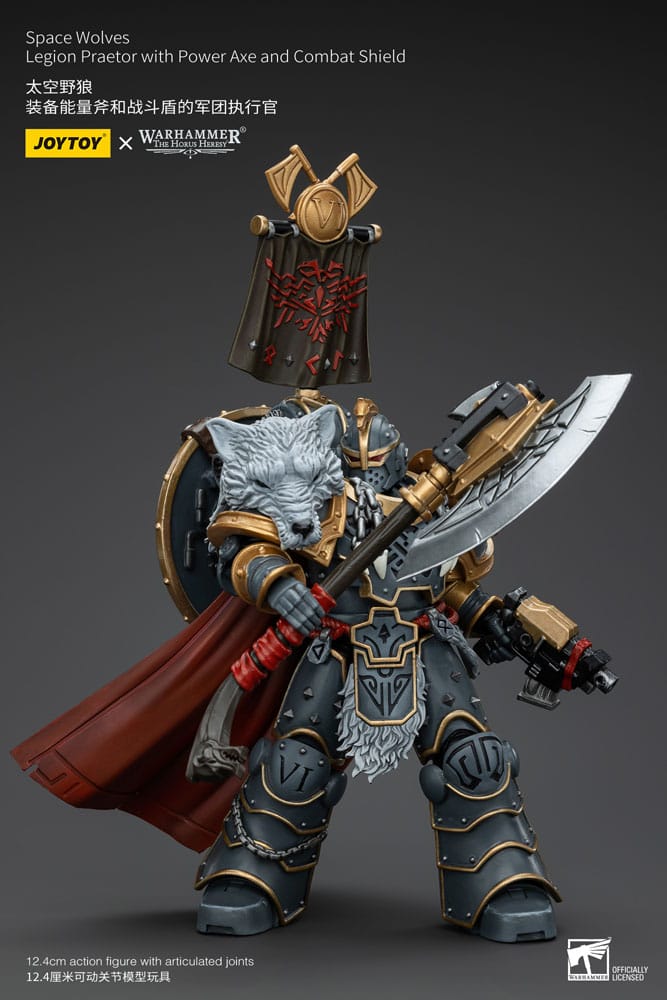 Warhammer The Horus Heresy Figura 1/18 Space Wolves Legion Praetor with Power Axe and Combat Shield 12 cm - Z POP Toys