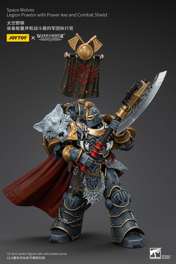 Warhammer The Horus Heresy Figura 1/18 Space Wolves Legion Praetor with Power Axe and Combat Shield 12 cm - Z POP Toys
