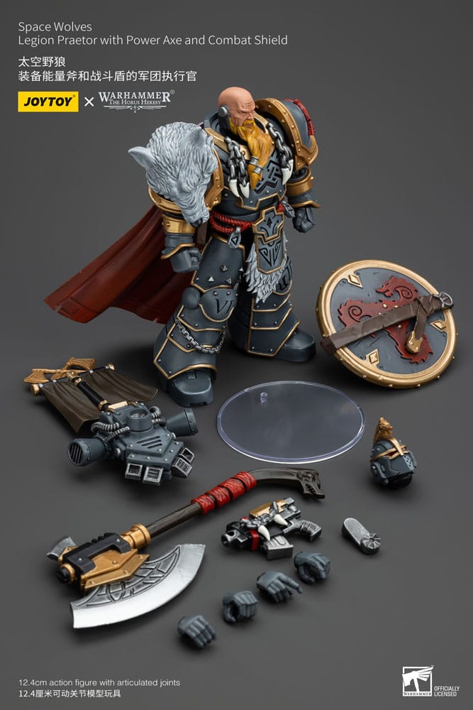 Warhammer The Horus Heresy Figura 1/18 Space Wolves Legion Praetor with Power Axe and Combat Shield 12 cm - Z POP Toys