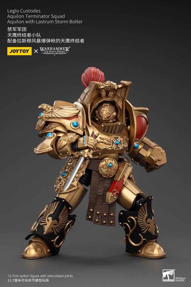 Warhammer The Horus Heresy Figura 1/18 Legio Custodes Aquilon Terminator Squad Aquilon with Lastrum Storm Bolter 14 cm