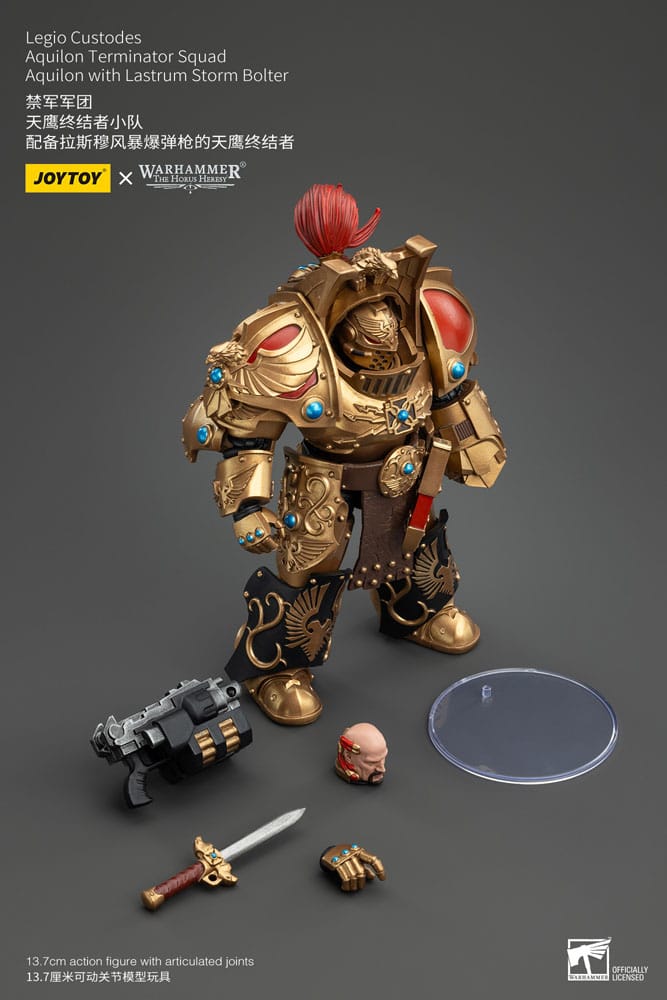 Warhammer The Horus Heresy Figura 1/18 Legio Custodes Aquilon Terminator Squad Aquilon with Lastrum Storm Bolter 14 cm