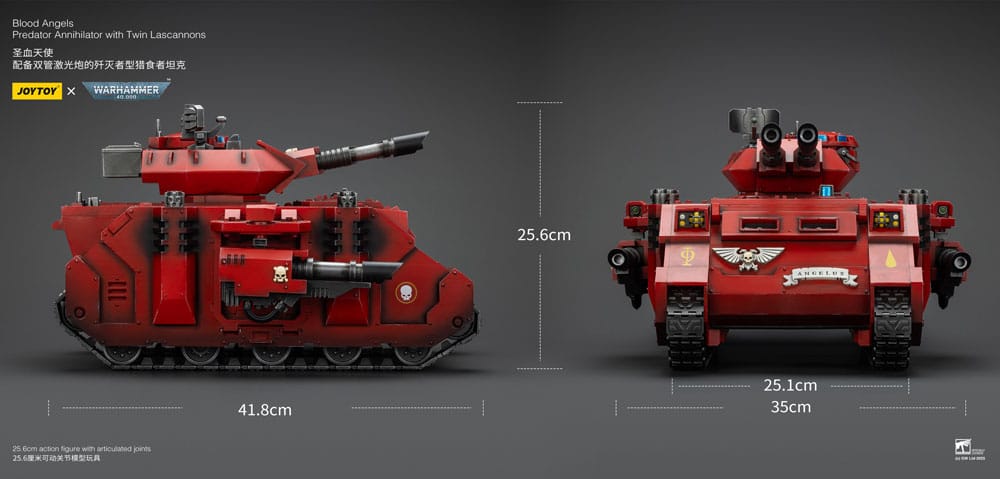 Warhammer 40k Figura 1/18 Blood Angels Predator Annihilator with Twin Lascannons 26 cm - Z POP Toys