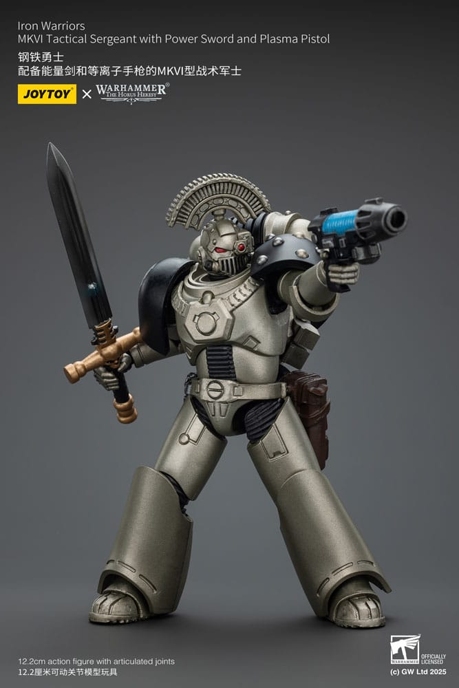 Warhammer The Horus Heresy Figura 1/18 lron Warriors MKVI Tactical Sergeant with Power Sword and Plasma Pistol 12 cm