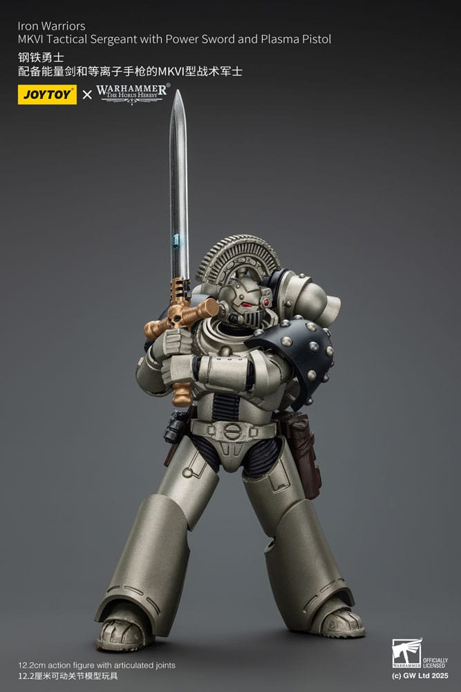 Warhammer The Horus Heresy Figura 1/18 lron Warriors MKVI Tactical Sergeant with Power Sword and Plasma Pistol 12 cm
