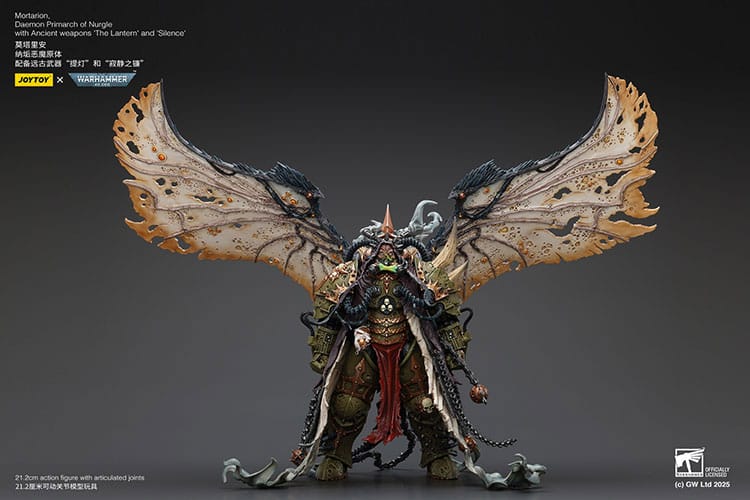 Warhammer 40k Figura 1/18 Mortarion Daemon Primarch of Nurgle with Ancient weapons The Lantern and Silence 21 cm - Z POP Toys