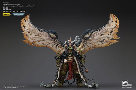 Warhammer 40k Figura 1/18 Mortarion Daemon Primarch of Nurgle with Ancient weapons The Lantern and Silence 21 cm - Z POP Toys