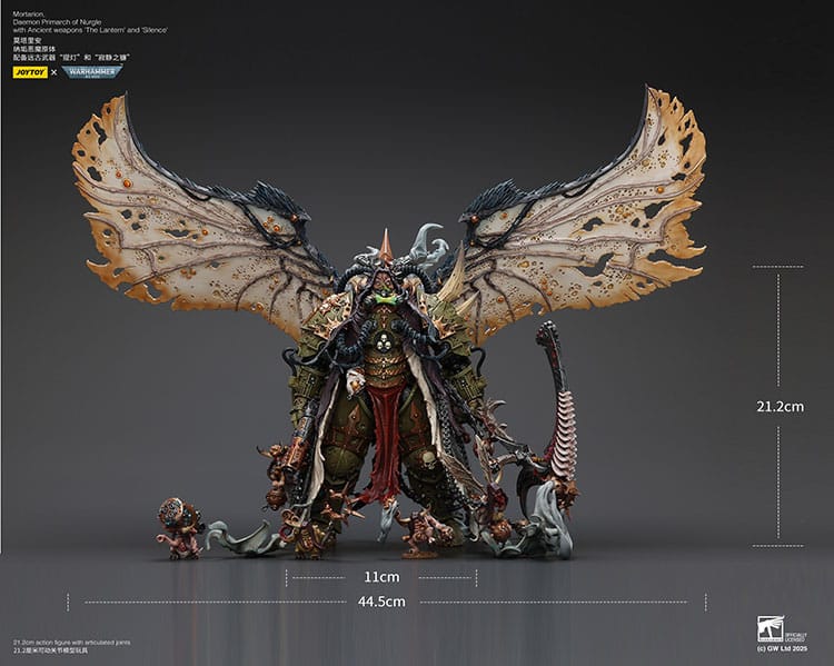 Warhammer 40k Figura 1/18 Mortarion Daemon Primarch of Nurgle with Ancient weapons The Lantern and Silence 21 cm - Z POP Toys