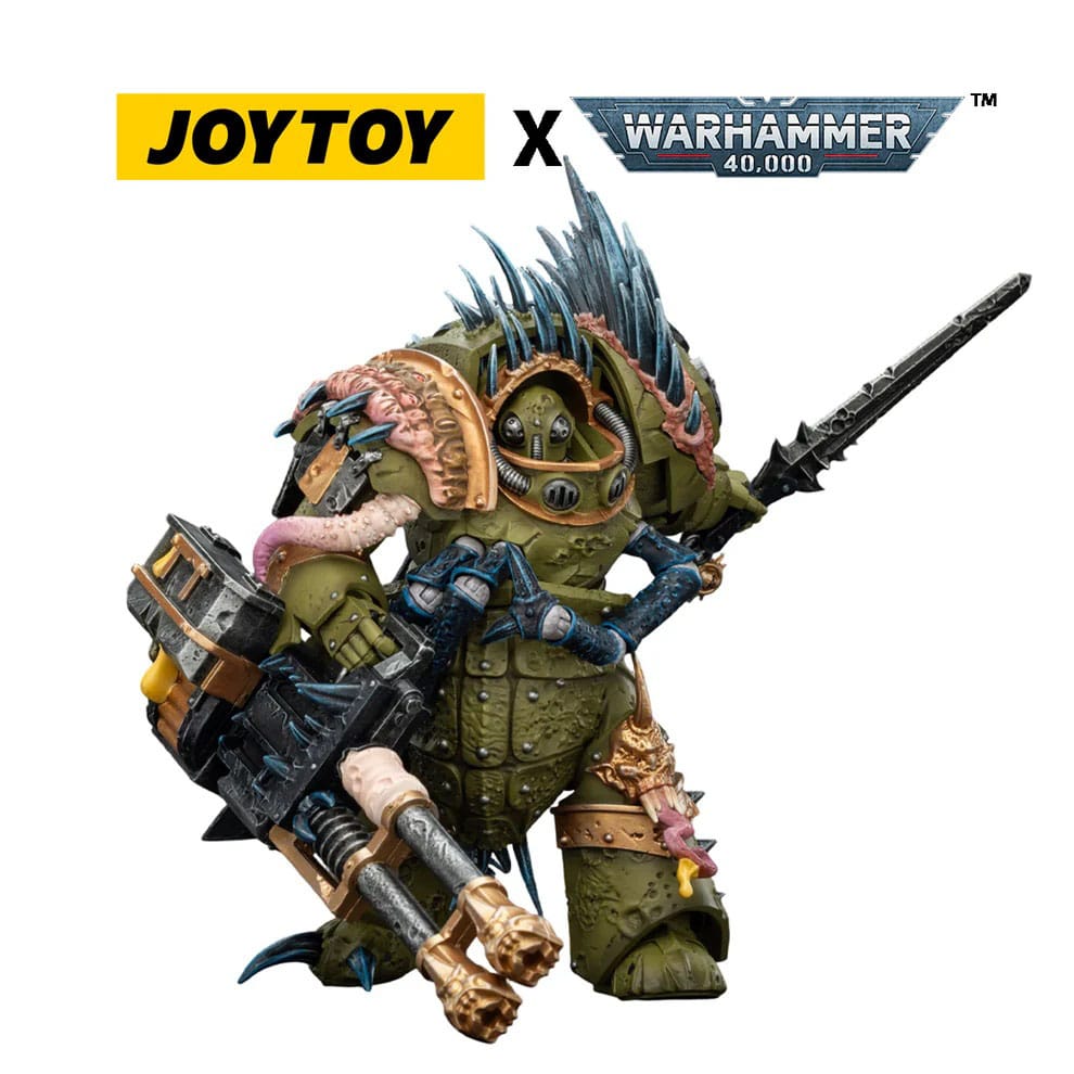 Warhammer 40,000 Figura Death Guard Blightlord Terminator 1 with Reaper Autocannon and Bubotic Blades 14 cm - Z POP Toys