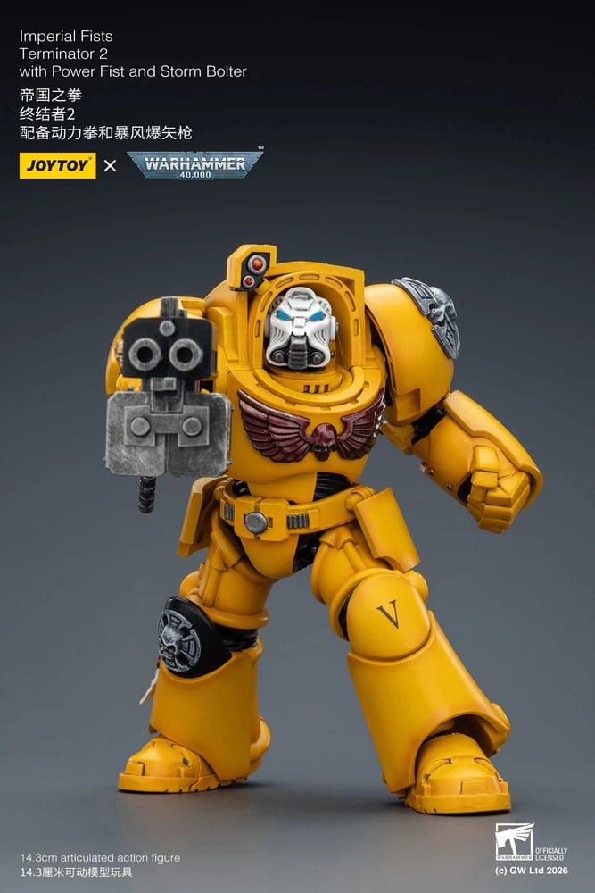 Warhammer 40,000 Figura Imperial Fists Terminator 2 with Power Fist and Storm Bolter 14 cm