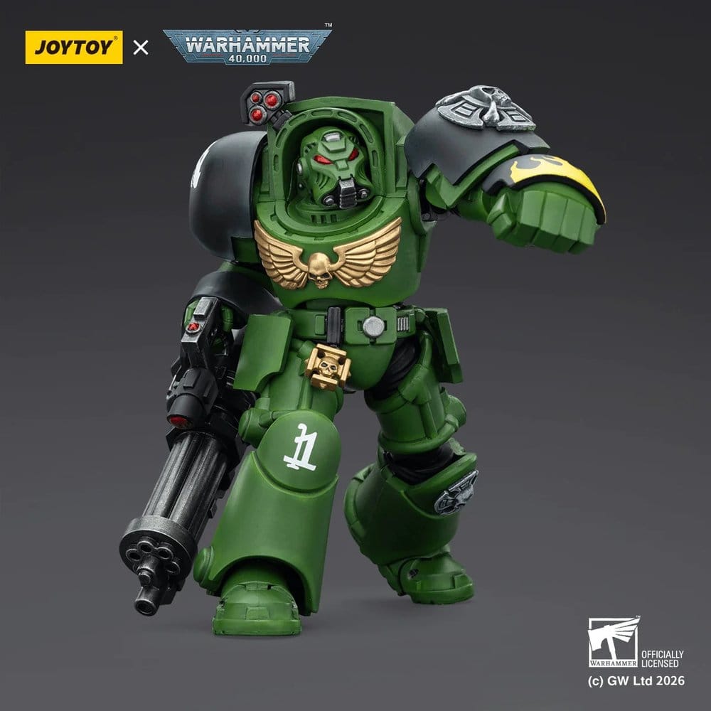 Warhammer 40,000 Figura Salamanders Terminator 3 with Power Fist and Assault Cannon 14 cm