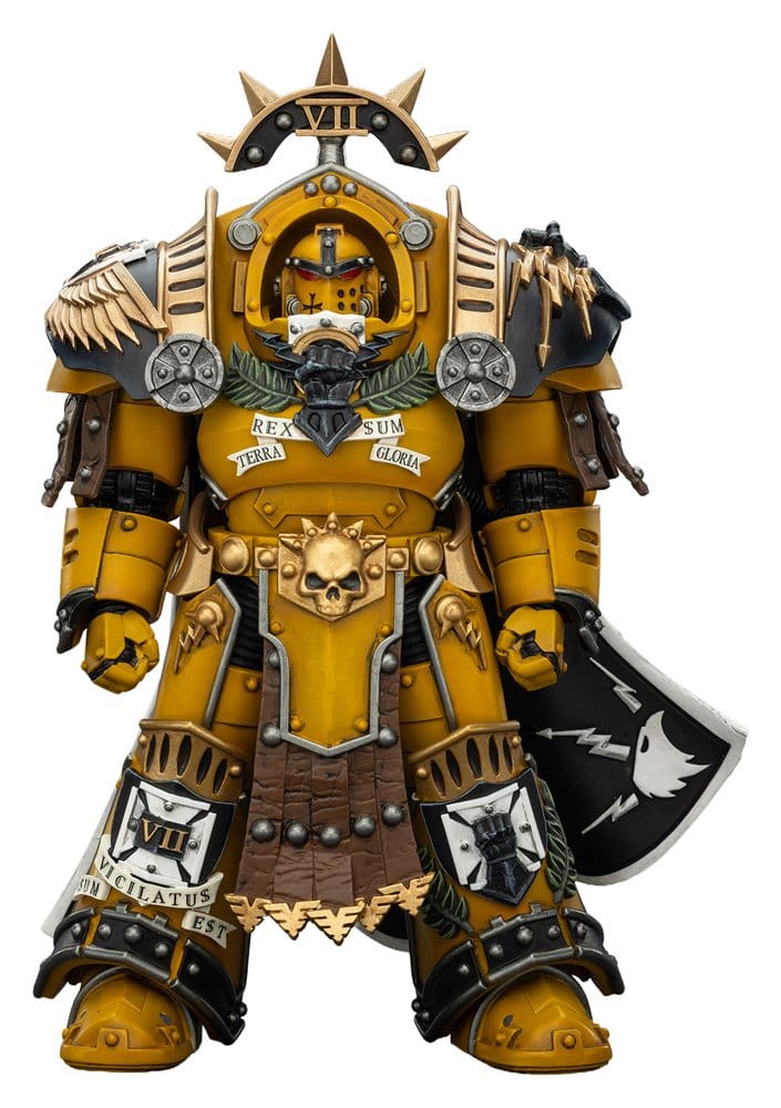 Warhammer Imperial Fists Figura Legion Praetor in Tartaros Terminator Armourwith Power Sword and Vigil Storm Shield 14 cm
