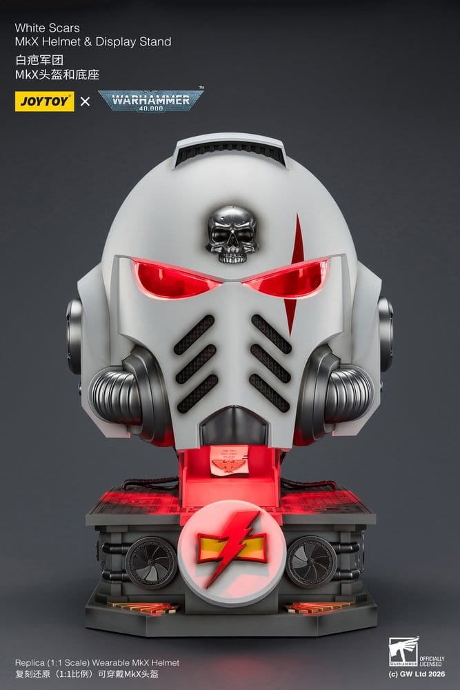 Warhammer 40,000 Casco con Soporte de Exhibición White Scars MkX 44 cm