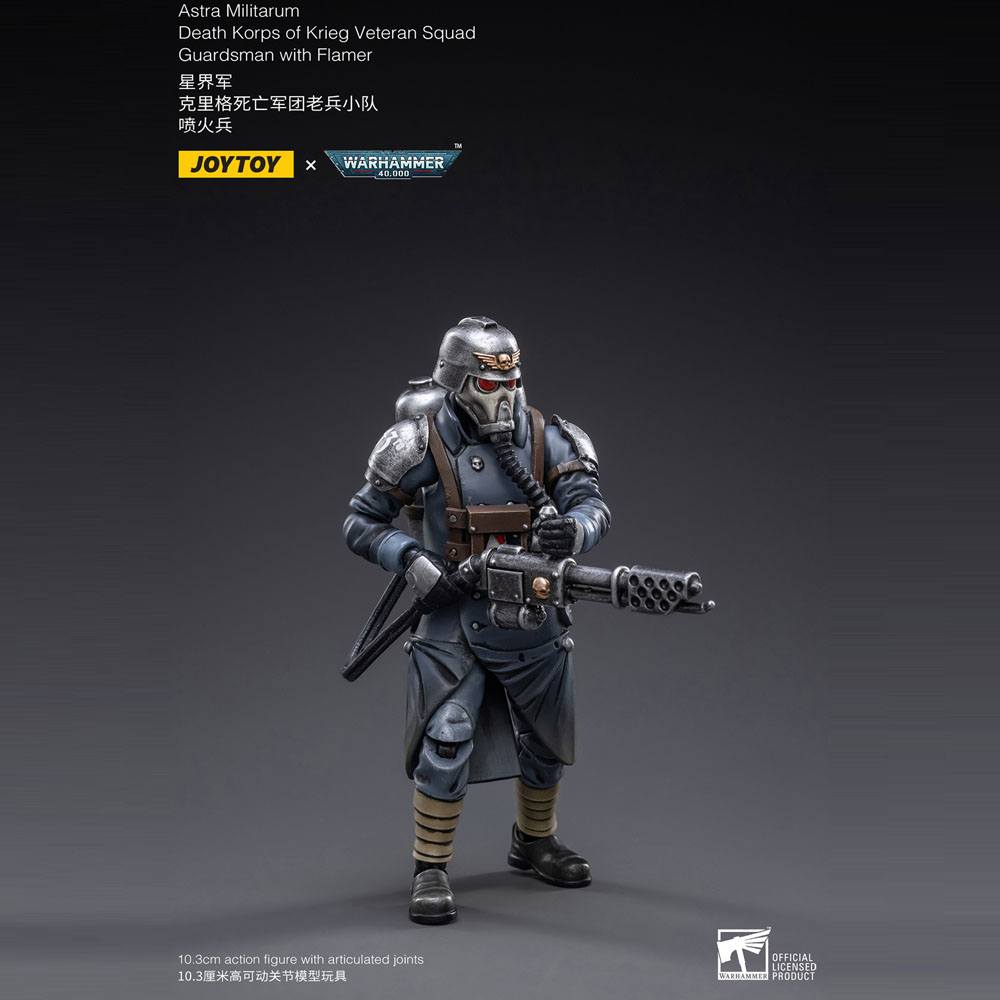 Warhammer 40k Figura 1/18 Death Korps of Krieg Veteran Squad Guardsman with Flamer 10 cm