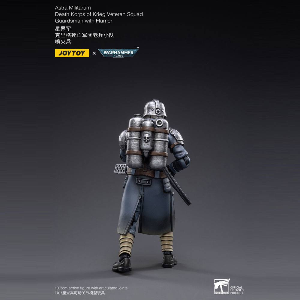 Warhammer 40k Figura 1/18 Death Korps of Krieg Veteran Squad Guardsman with Flamer 10 cm