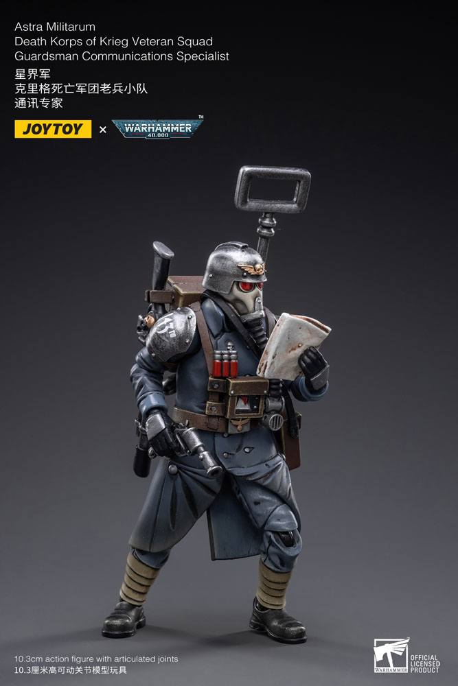 Warhammer 40k Figura 1/18 Death Korps of Krieg Veteran Squad Guardsman Communications Specialist 10 cm