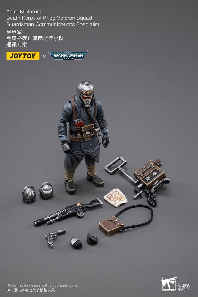 Warhammer 40k Figura 1/18 Death Korps of Krieg Veteran Squad Guardsman Communications Specialist 10 cm