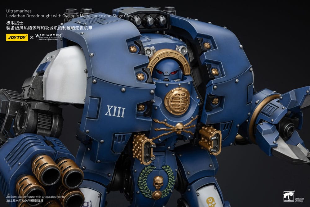 Warhammer The Horus Heresy Figura 1/18 Ultramarines Leviathan Dreadnought with Cyclonic Melta Lance And Siege Claws 29 cm       14 cm