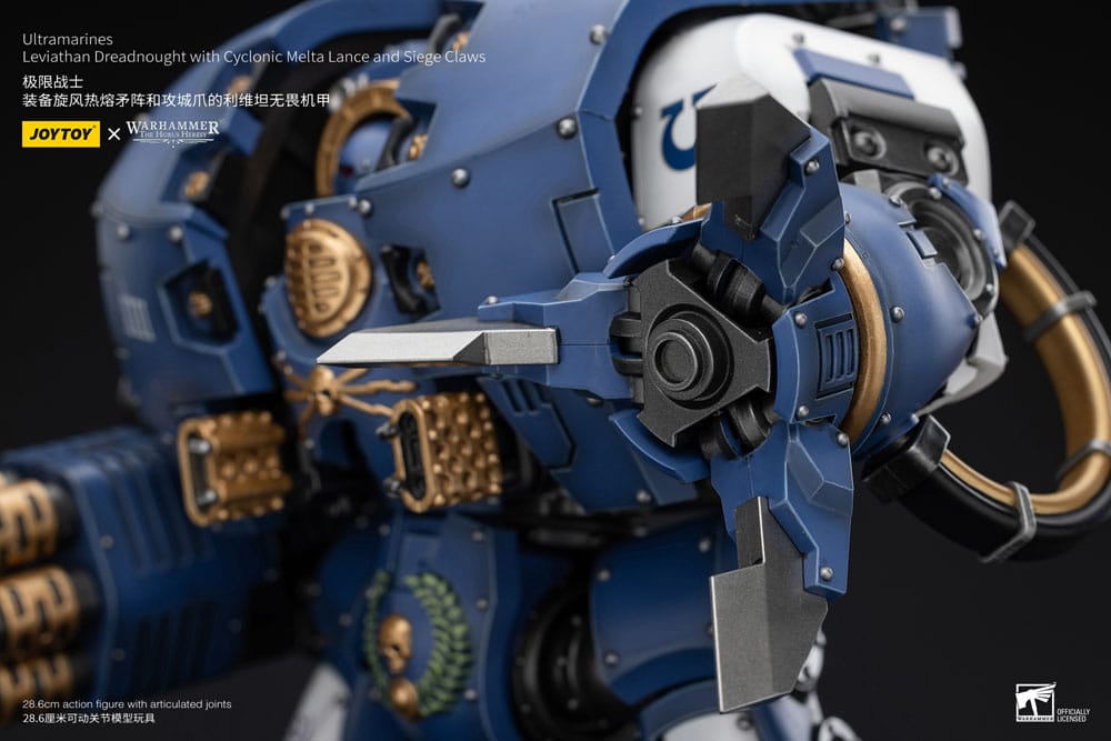 Warhammer The Horus Heresy Figura 1/18 Ultramarines Leviathan Dreadnought with Cyclonic Melta Lance And Siege Claws 29 cm       14 cm