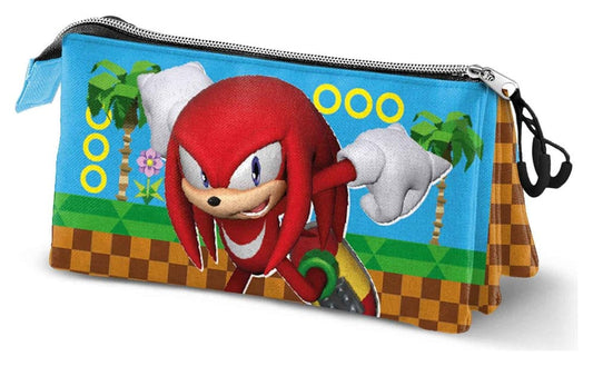 Sonic - The Hedgehog Triple Estuche para lápices SEGA Knuckles Run Multicolour