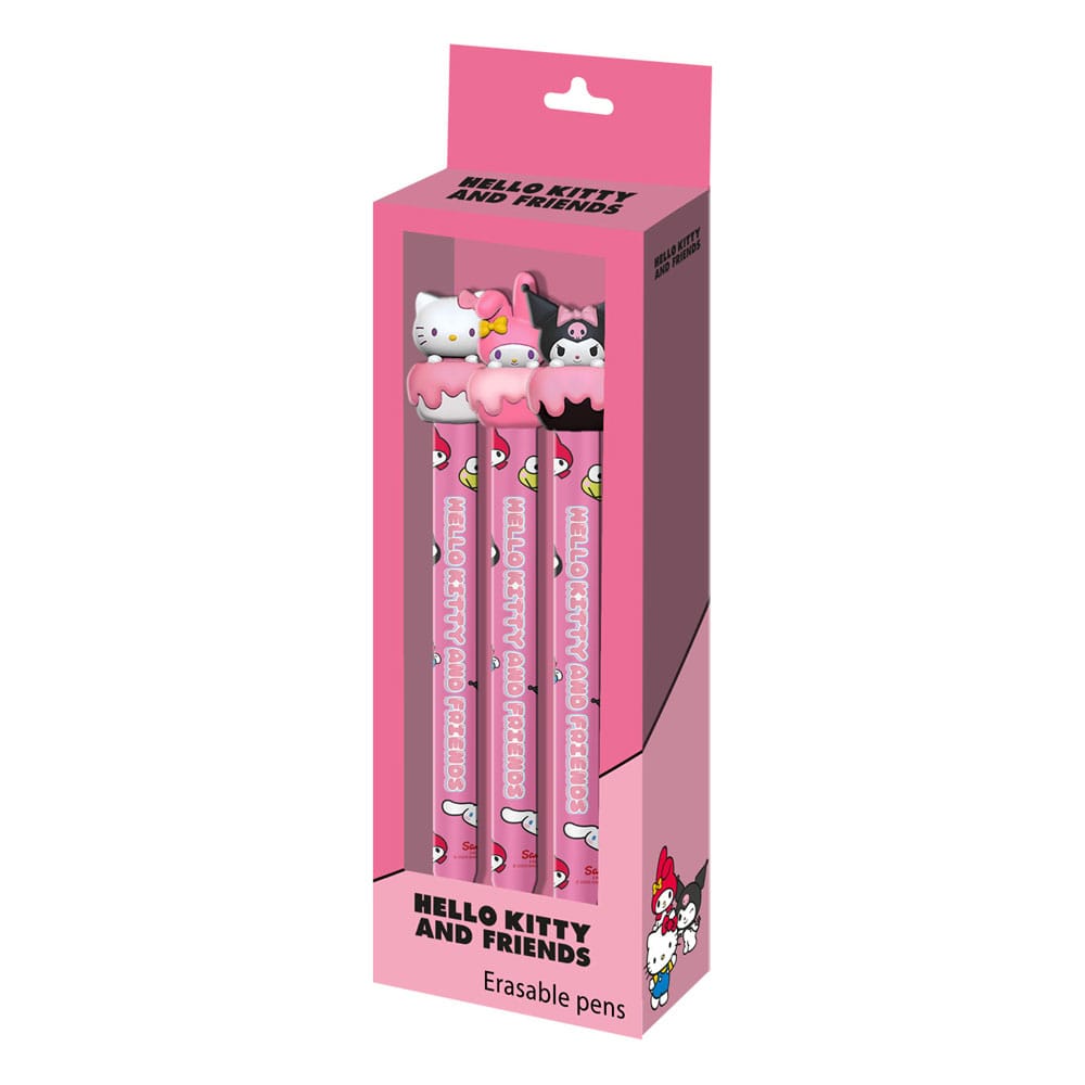 Sanrio Pack de 3 Bolígrafos de gel borrable