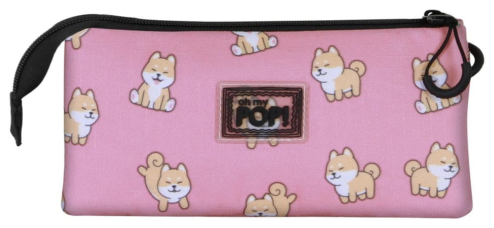 Oh My Pop! Triple Estuche para lápices Shiba Pink