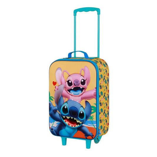 Lilo & Stitch Maleta Trolley Soft 3D Stitch Ocean Blue 52 cm