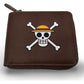 One Piece Cartera Man Zip Skull