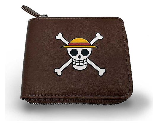 One Piece Cartera Man Zip Skull