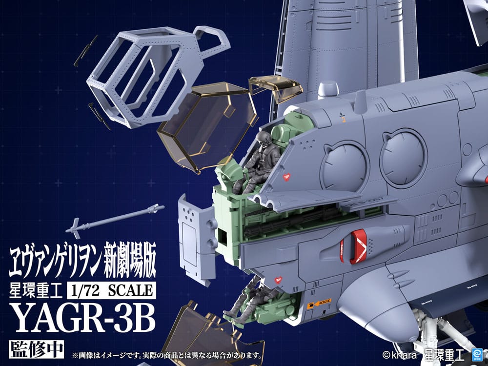 Evangelion: 3.0 You can (not) redo Maqueta Plastic Model Kit 1/72 YAGR-3B UNAF Close Air Support VTOL Aircraft 14 cm - Z POP Toys