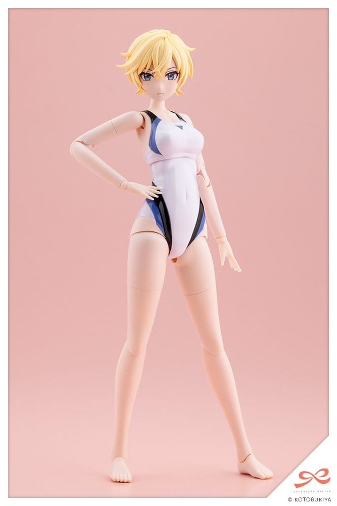 Sousaishojoteien Maqueta Plastic Model Kit 1/10 Rui Saotome Touou High School Competitive Swimsuit Dreaming Style White Dolphin 16 cm