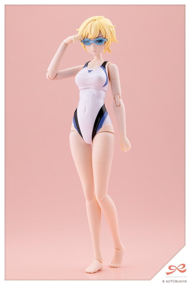 Sousaishojoteien Maqueta Plastic Model Kit 1/10 Rui Saotome Touou High School Competitive Swimsuit Dreaming Style White Dolphin 16 cm