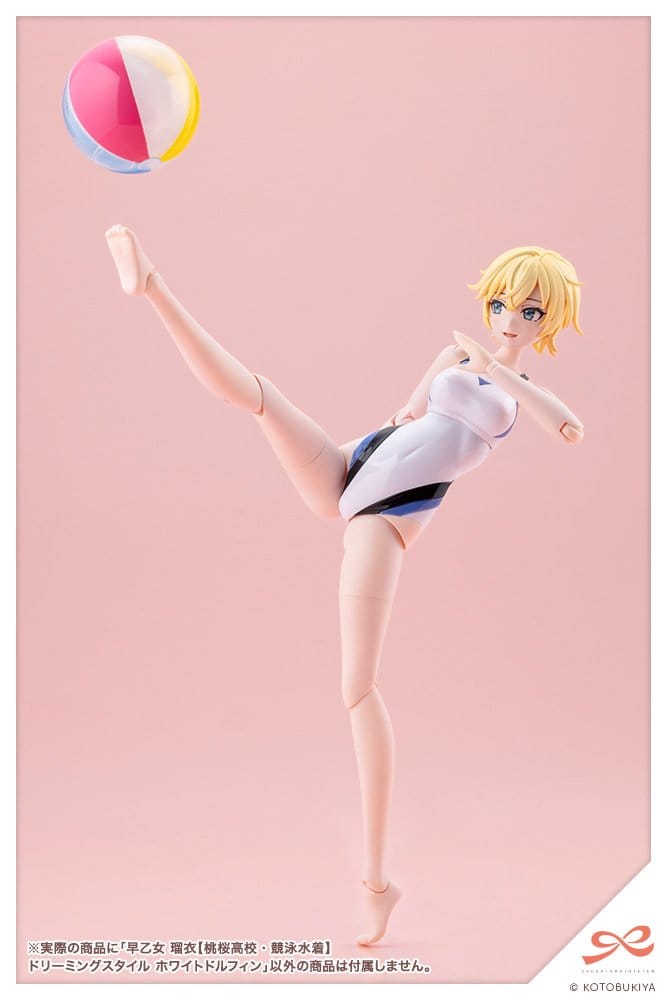 Sousaishojoteien Maqueta Plastic Model Kit 1/10 Rui Saotome Touou High School Competitive Swimsuit Dreaming Style White Dolphin 16 cm