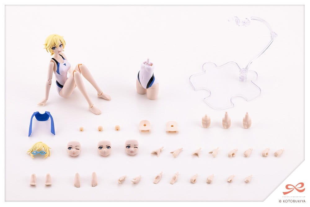 Sousaishojoteien Maqueta Plastic Model Kit 1/10 Rui Saotome Touou High School Competitive Swimsuit Dreaming Style White Dolphin 16 cm