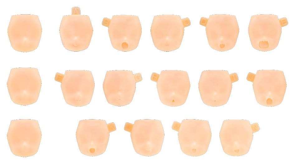 Megami Device M.S.G. Accesorios para Maquetas Plastic Model Kit 1/1 10 Face Set Puni Mofu 01 Skin Color D