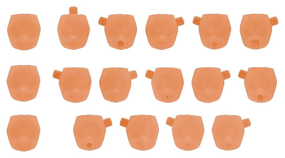 Megami Device M.S.G. Accesorios para Maquetas Plastic Model Kit 1/1 10 Face Set Puni Mofu 01 Skin Color E