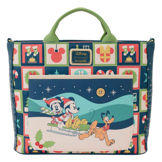 Disney by Loungefly Bolsa Canvas Mickey and Minnie Holiday
